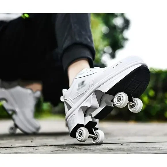 2-in-1‎ Roller Skates & Sneakers Unisex Retractable Wheels Size 3.5(34) - Picture 2 of 6
